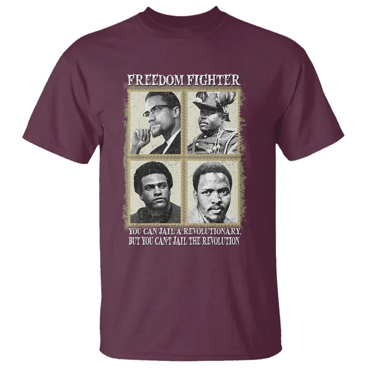 Freedom Fighters Heritage T Shirt Malcolm X Marcus Garvey Huey P Newton Steve Biko Revolution - African Pride