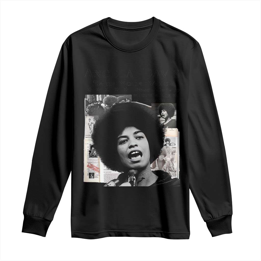 Angela Davis Long Sleeve Shirt Raise Your Voice Revolutionary Power Liberation - African Pride