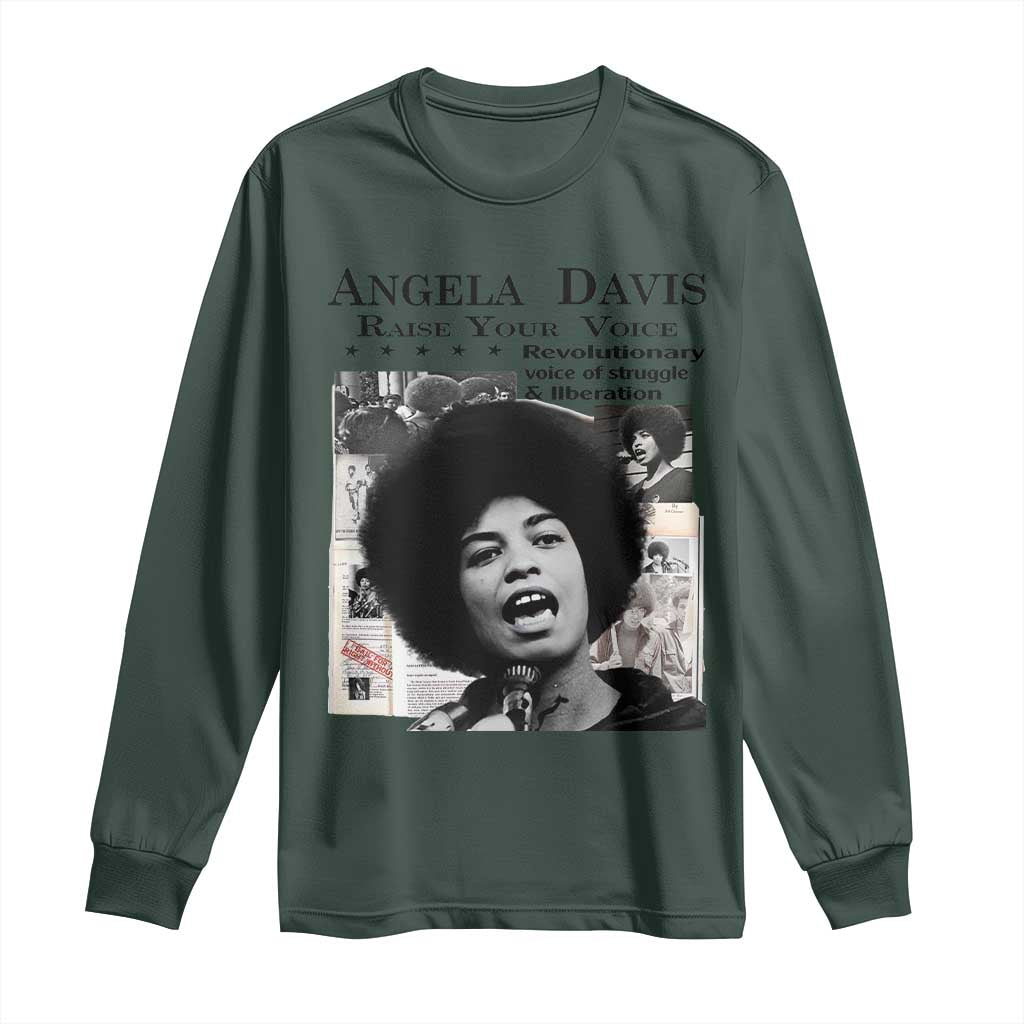 Angela Davis Long Sleeve Shirt Raise Your Voice Revolutionary Power Liberation - African Pride