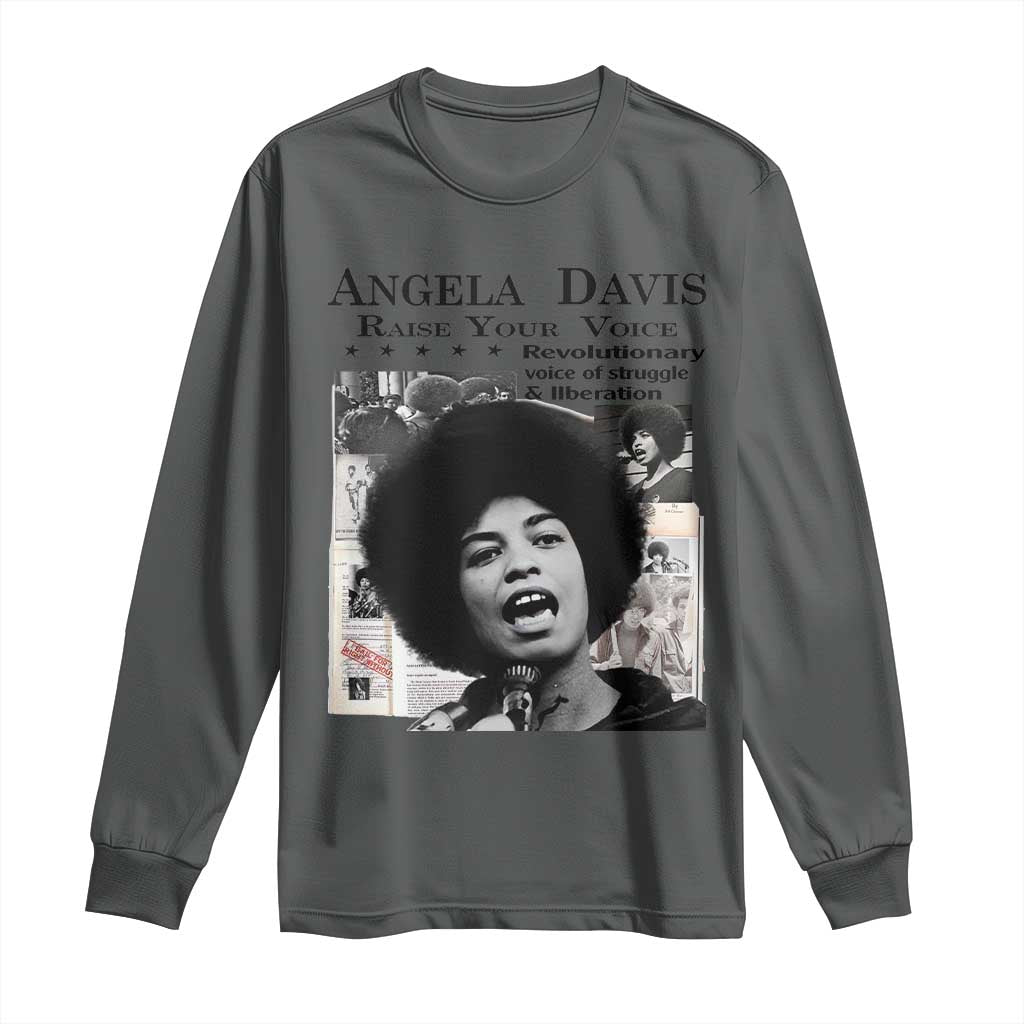 Angela Davis Long Sleeve Shirt Raise Your Voice Revolutionary Power Liberation - African Pride