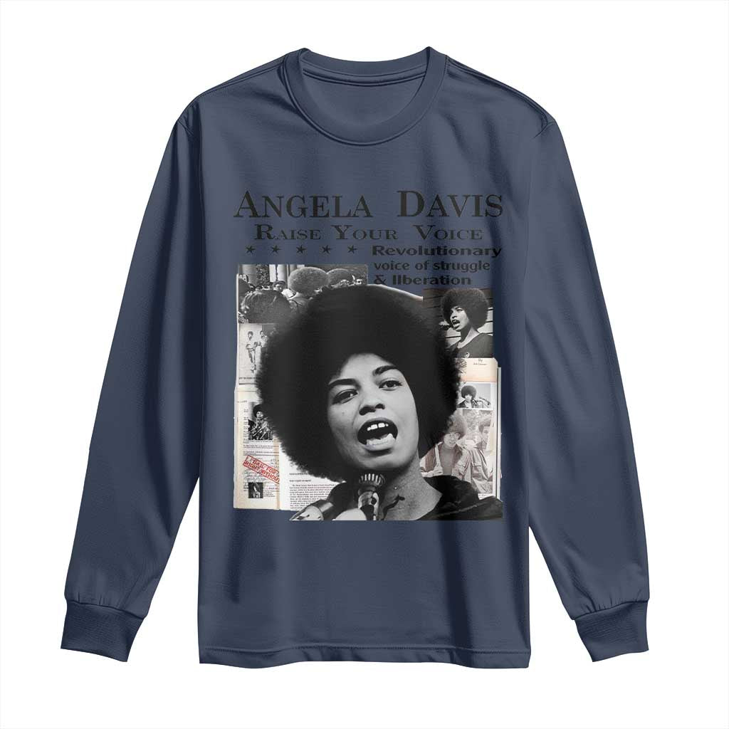 Angela Davis Long Sleeve Shirt Raise Your Voice Revolutionary Power Liberation - African Pride