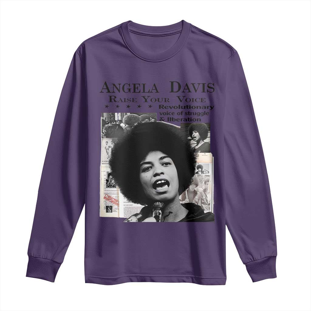 Angela Davis Long Sleeve Shirt Raise Your Voice Revolutionary Power Liberation - African Pride