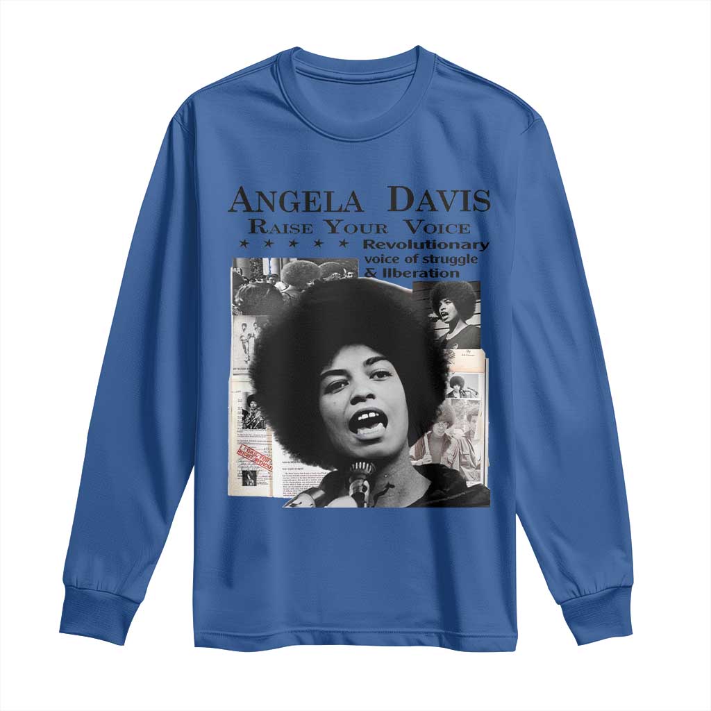 Angela Davis Long Sleeve Shirt Raise Your Voice Revolutionary Power Liberation - African Pride