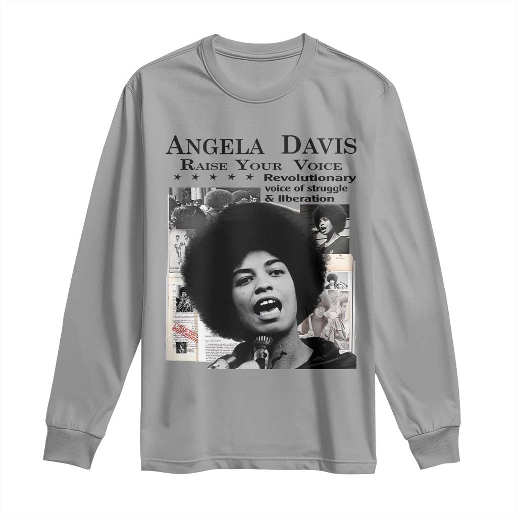 Angela Davis Long Sleeve Shirt Raise Your Voice Revolutionary Power Liberation - African Pride