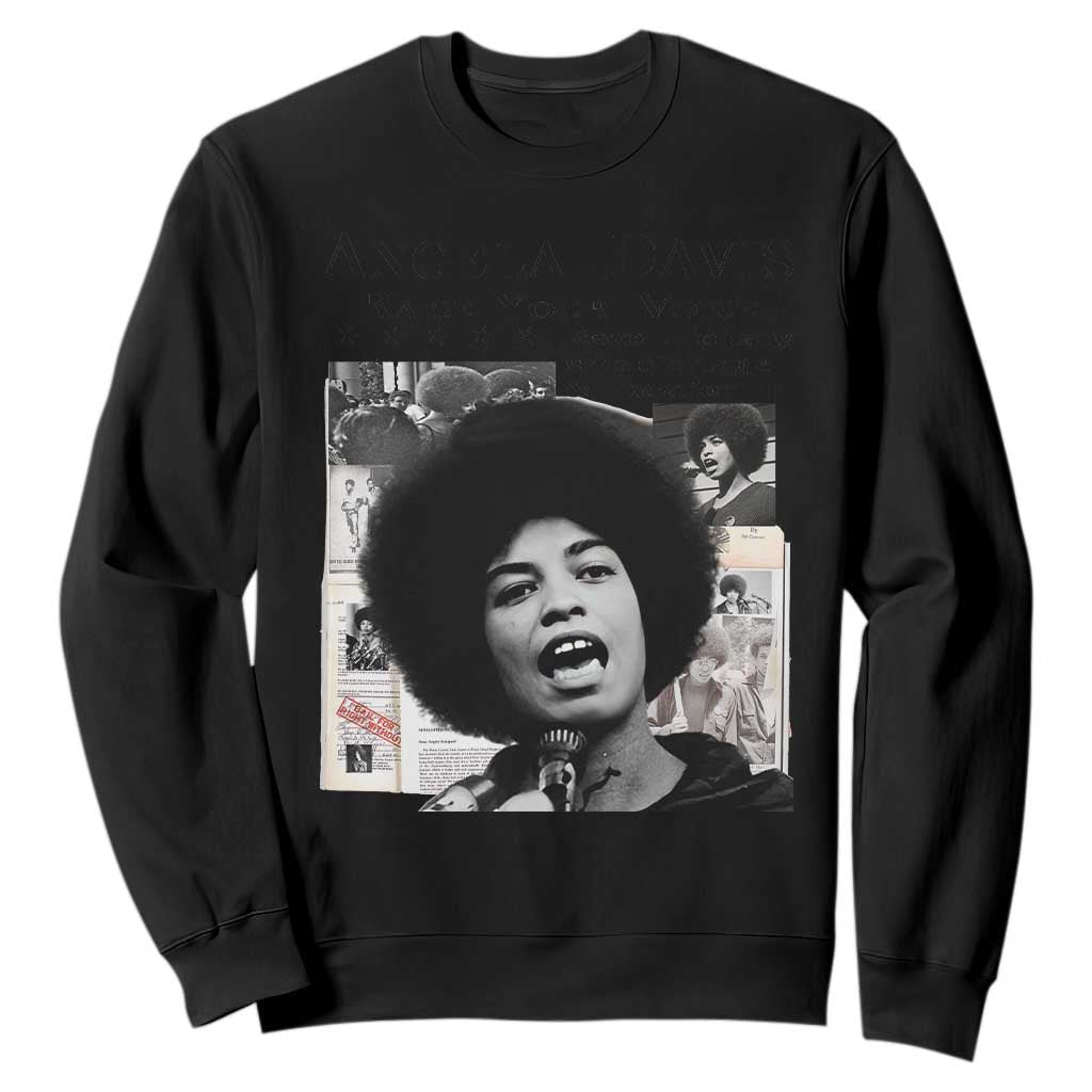 Angela Davis Sweatshirt Raise Your Voice Revolutionary Power Liberation - African Pride