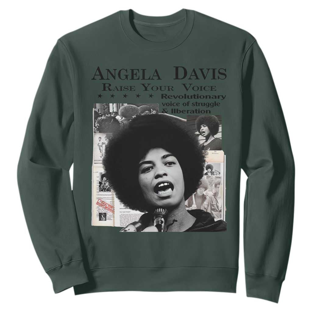 Angela Davis Sweatshirt Raise Your Voice Revolutionary Power Liberation - African Pride