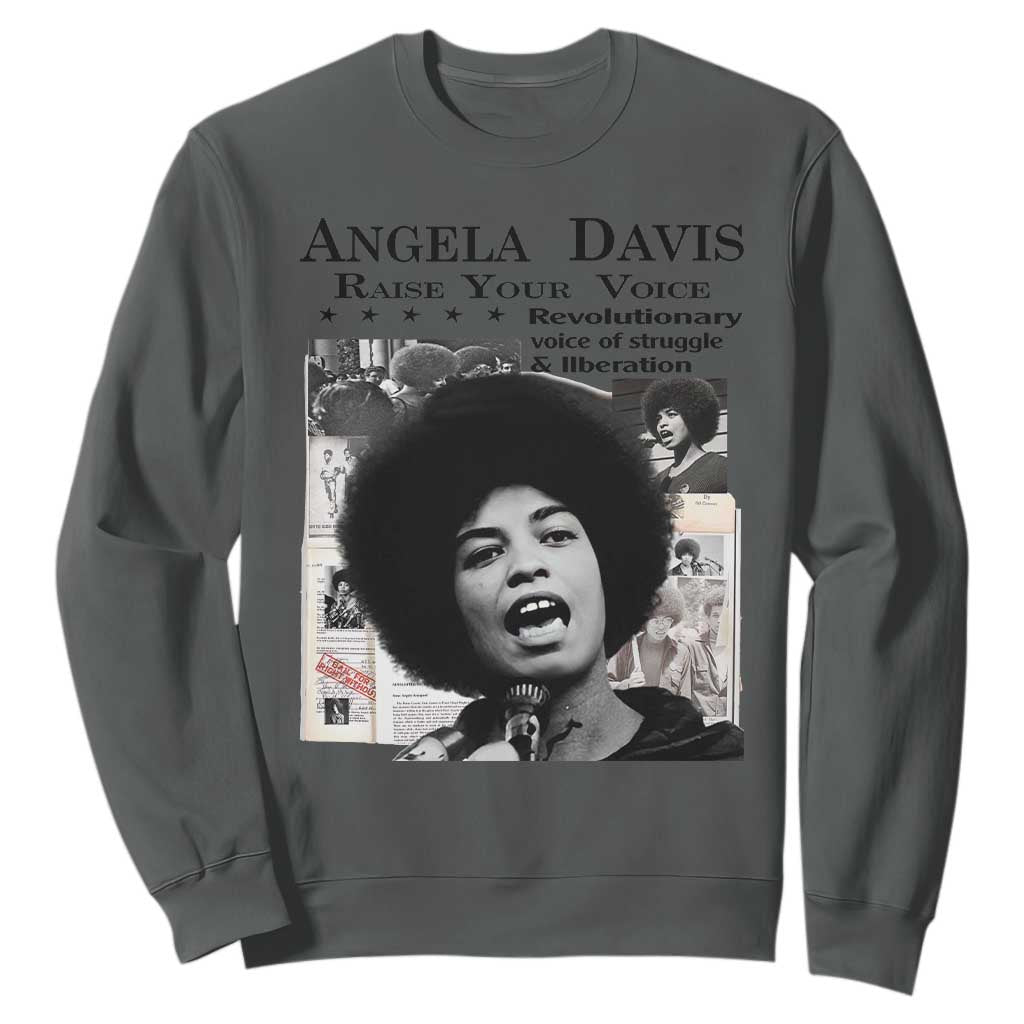 Angela Davis Sweatshirt Raise Your Voice Revolutionary Power Liberation - African Pride