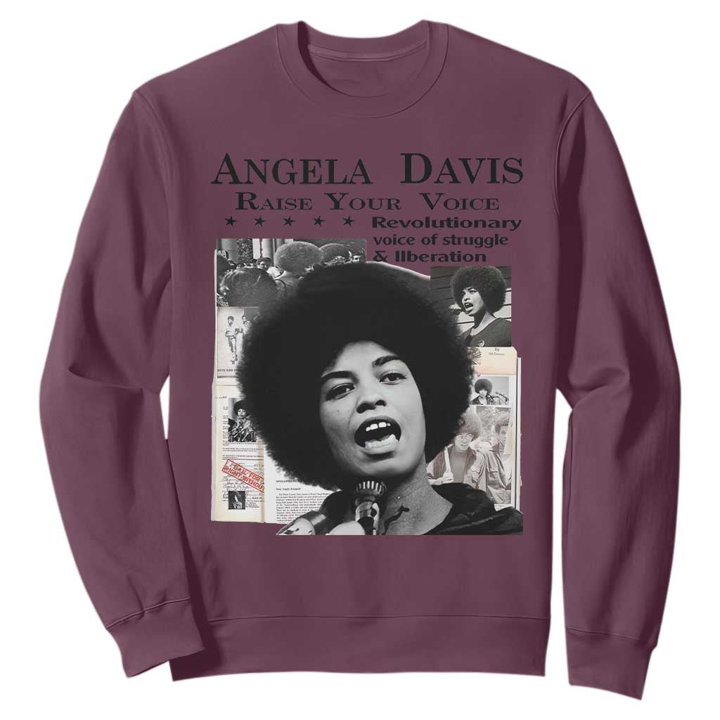Angela Davis Sweatshirt Raise Your Voice Revolutionary Power Liberation - African Pride