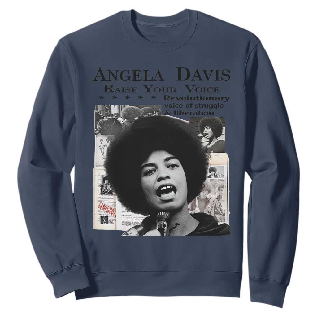 Angela Davis Sweatshirt Raise Your Voice Revolutionary Power Liberation - African Pride