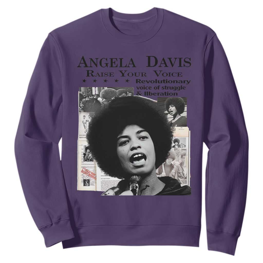 Angela Davis Sweatshirt Raise Your Voice Revolutionary Power Liberation - African Pride