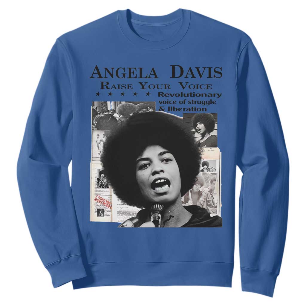 Angela Davis Sweatshirt Raise Your Voice Revolutionary Power Liberation - African Pride