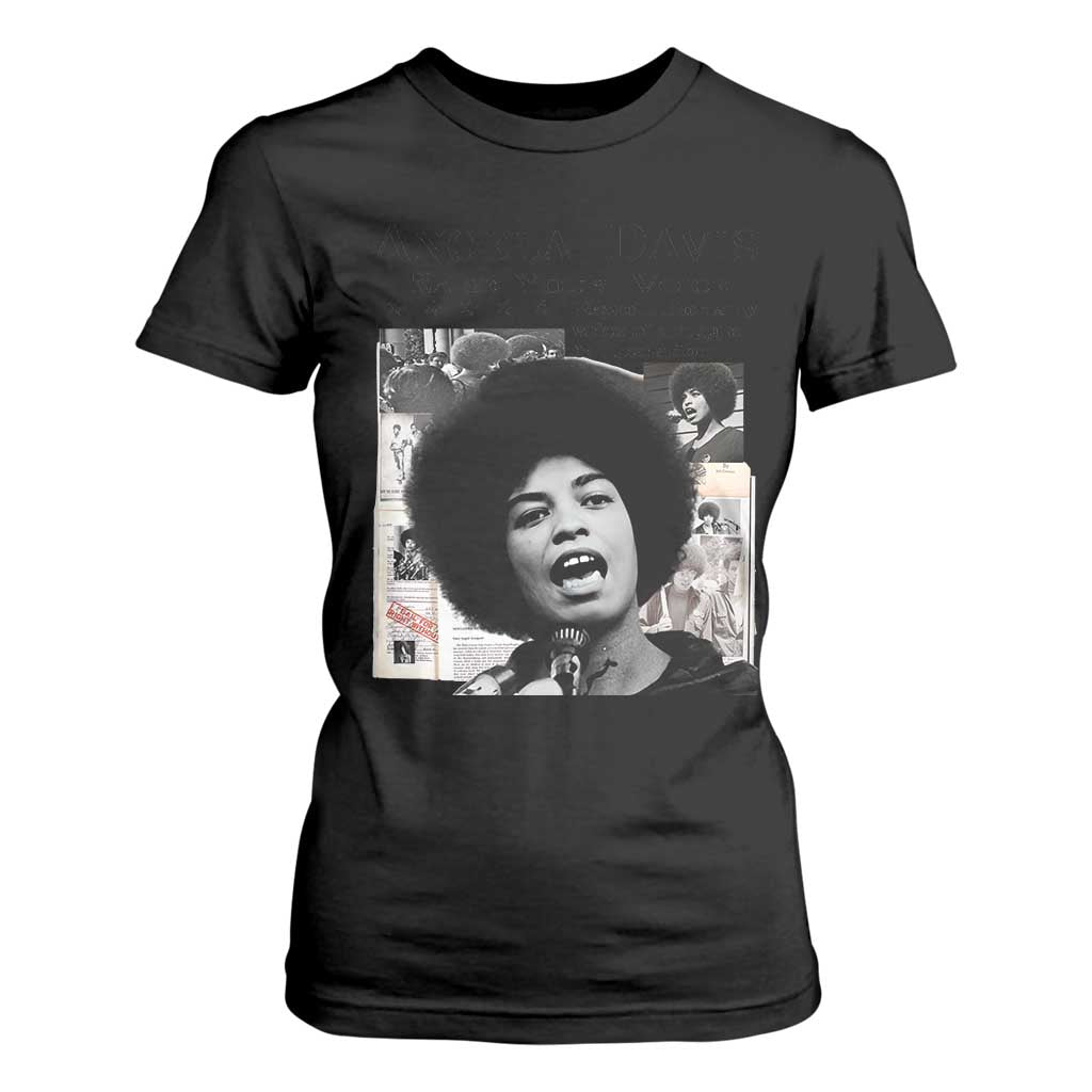 Angela Davis T Shirt For Women Raise Your Voice Revolutionary Power Liberation - African Pride