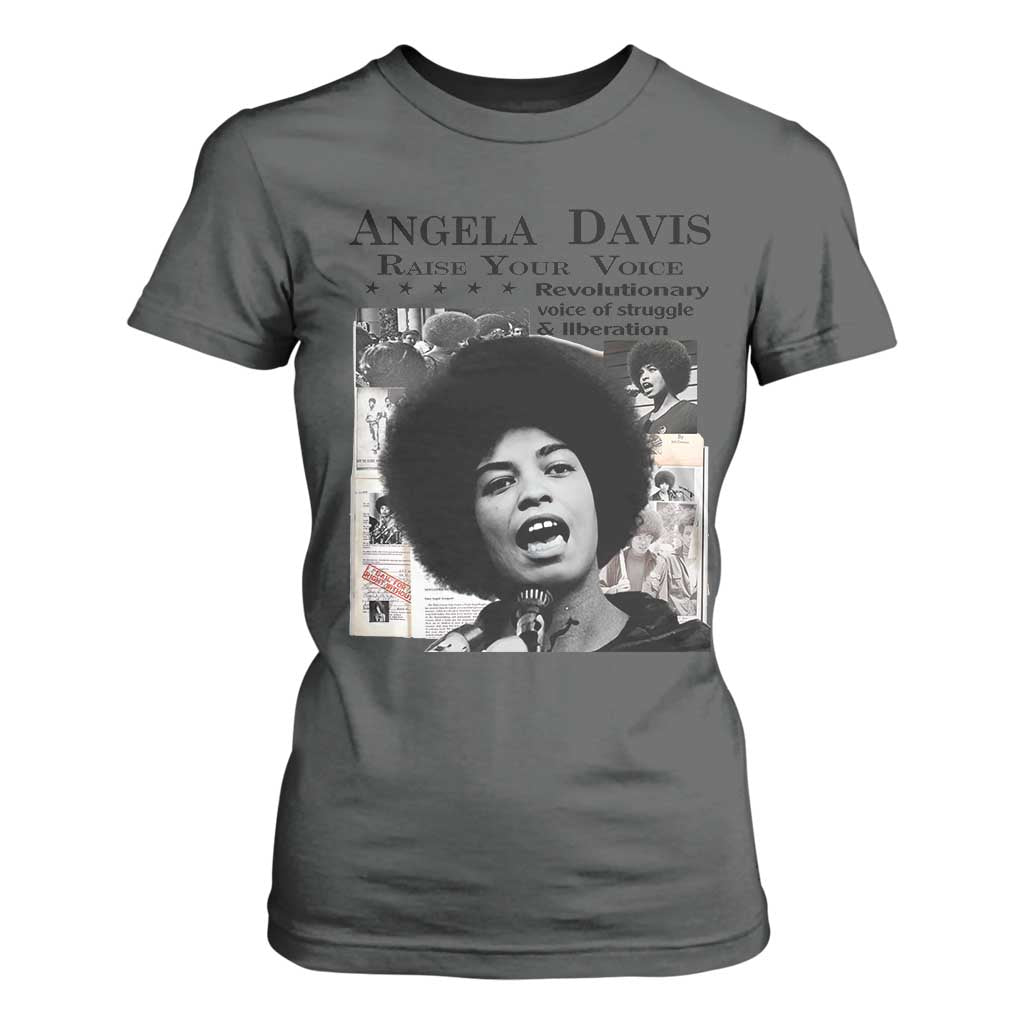Angela Davis T Shirt For Women Raise Your Voice Revolutionary Power Liberation - African Pride