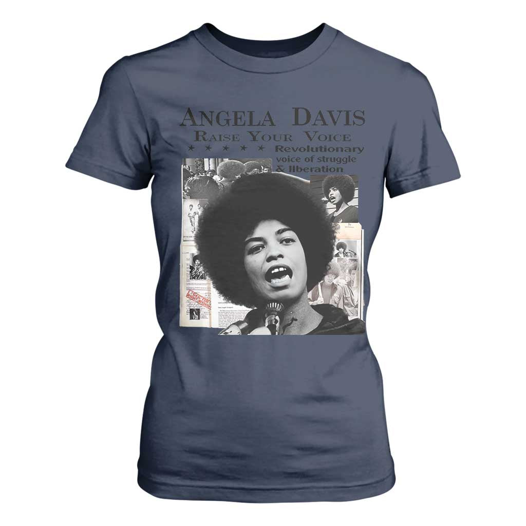 Angela Davis T Shirt For Women Raise Your Voice Revolutionary Power Liberation - African Pride