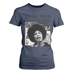 Angela Davis T Shirt For Women Raise Your Voice Revolutionary Power Liberation - African Pride