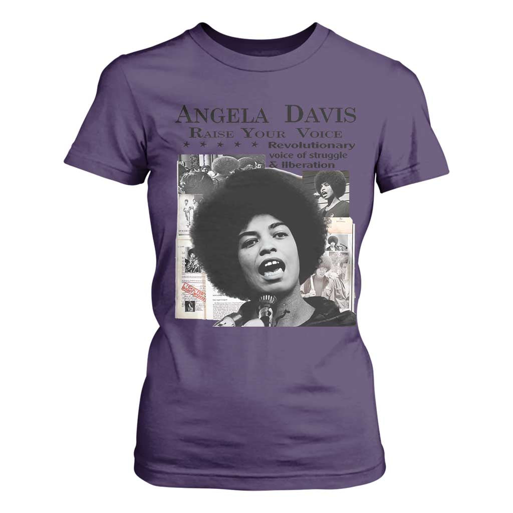Angela Davis T Shirt For Women Raise Your Voice Revolutionary Power Liberation - African Pride