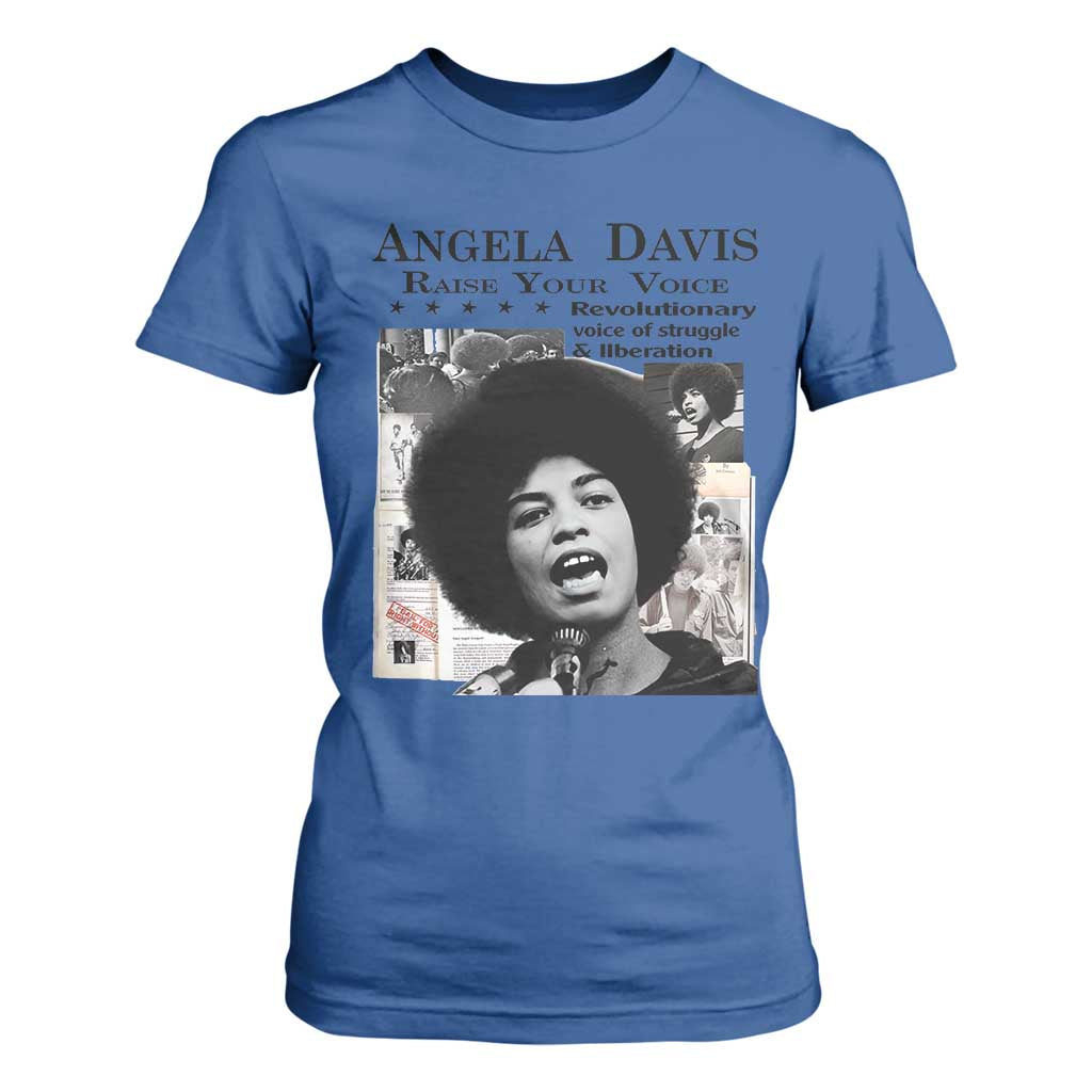 Angela Davis T Shirt For Women Raise Your Voice Revolutionary Power Liberation - African Pride