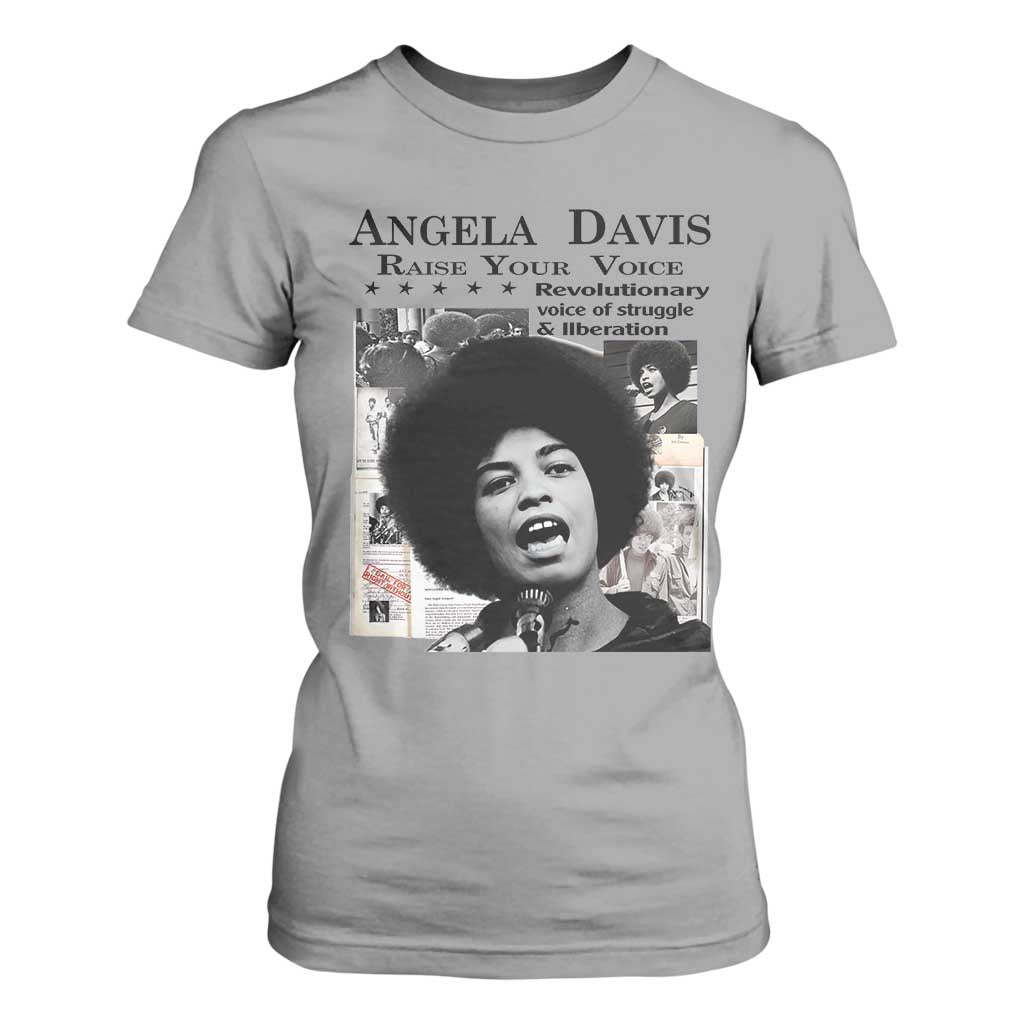 Angela Davis T Shirt For Women Raise Your Voice Revolutionary Power Liberation - African Pride