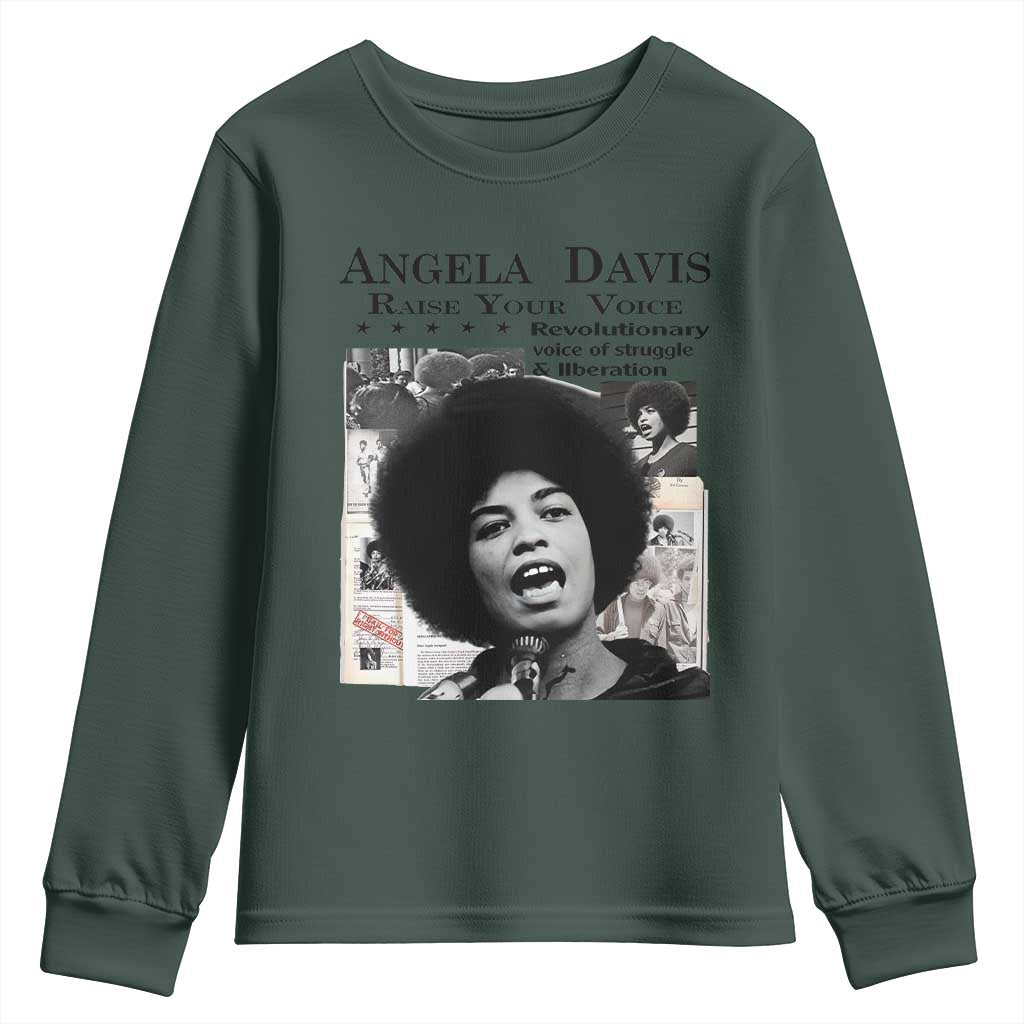 Angela Davis Youth Sweatshirt Raise Your Voice Revolutionary Power Liberation - African Pride