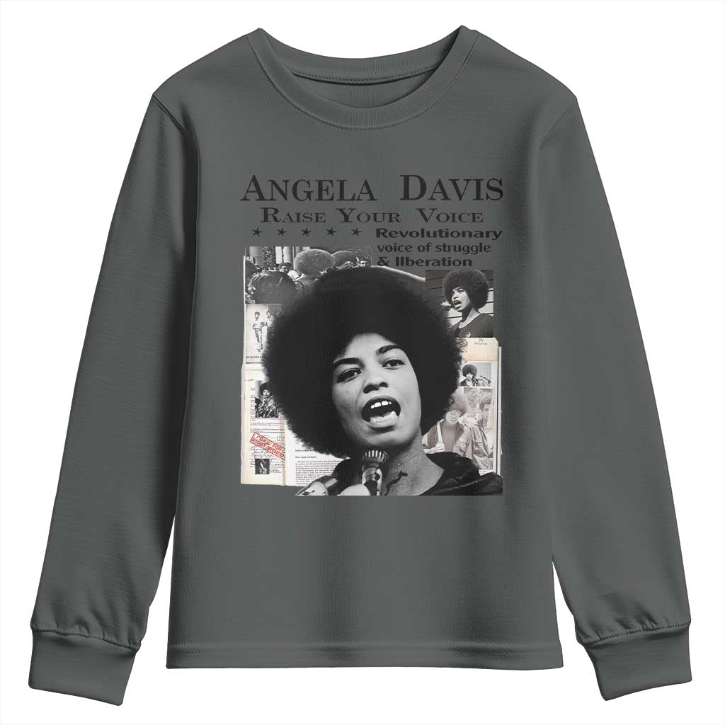 Angela Davis Youth Sweatshirt Raise Your Voice Revolutionary Power Liberation - African Pride