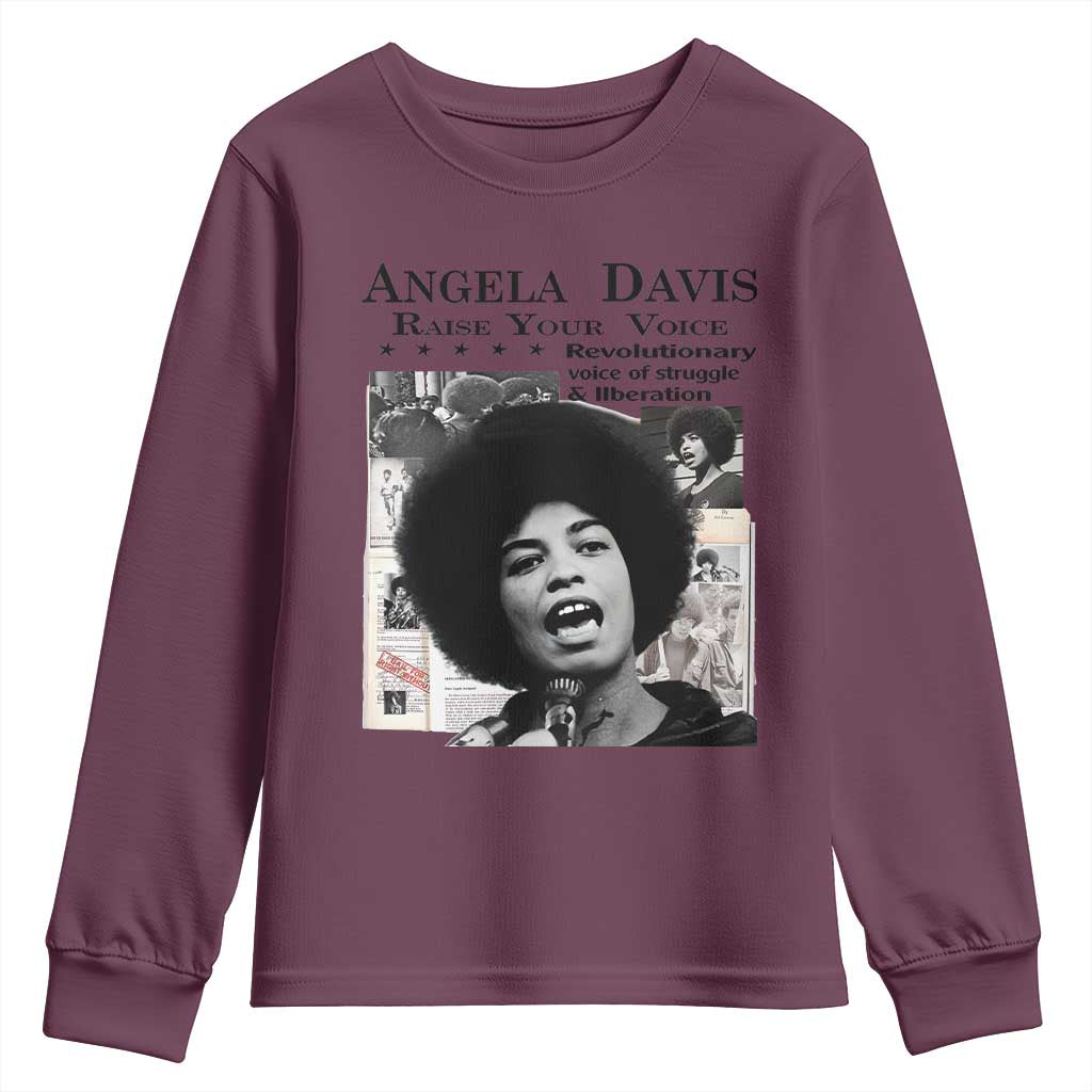 Angela Davis Youth Sweatshirt Raise Your Voice Revolutionary Power Liberation - African Pride