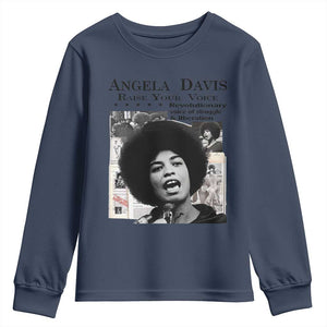 Angela Davis Youth Sweatshirt Raise Your Voice Revolutionary Power Liberation - African Pride