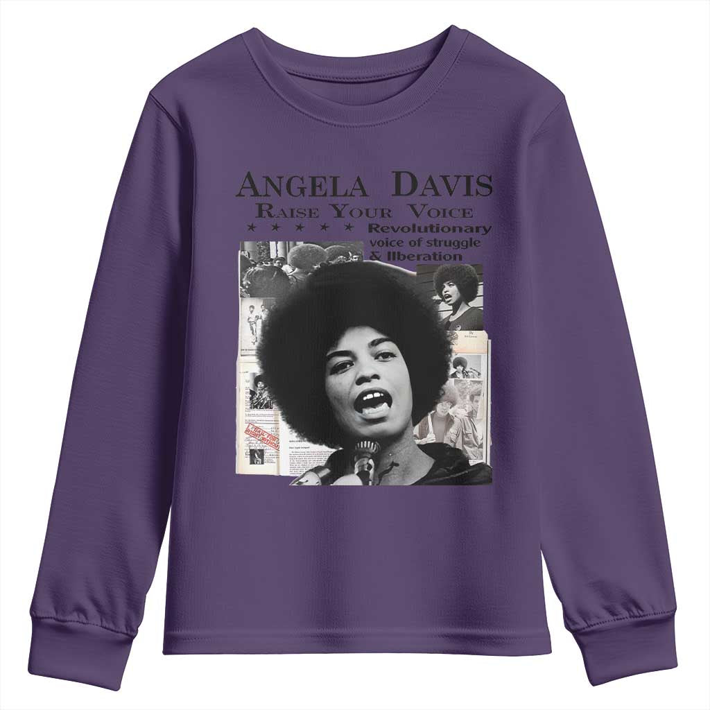Angela Davis Youth Sweatshirt Raise Your Voice Revolutionary Power Liberation - African Pride