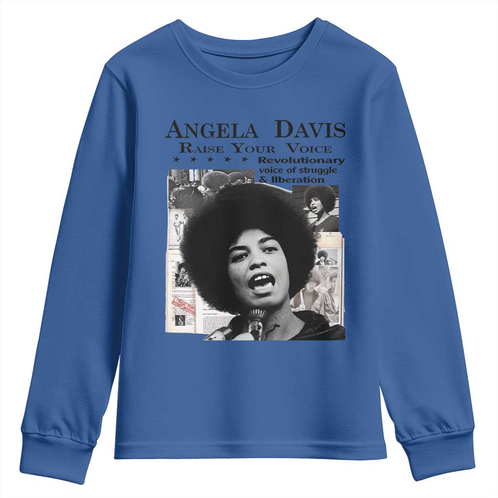 Angela Davis Youth Sweatshirt Raise Your Voice Revolutionary Power Liberation - African Pride