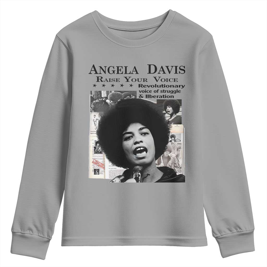 Angela Davis Youth Sweatshirt Raise Your Voice Revolutionary Power Liberation - African Pride