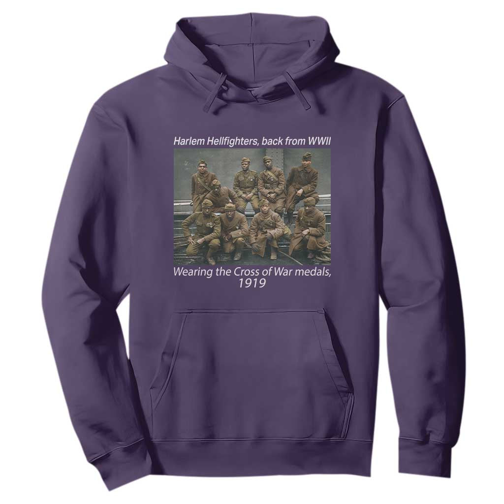 Harlem Hellfighters 1919 WWII Heroes Hoodie Cross of War Medal African American Black History - African Pride