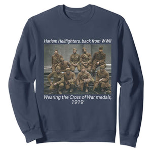 Harlem Hellfighters 1919 WWII Heroes Sweatshirt Cross of War Medal African American Black History - African Pride