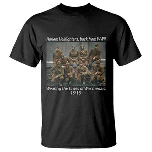 Harlem Hellfighters 1919 WWII Heroes T Shirt Cross of War Medal African American Black History - African Pride