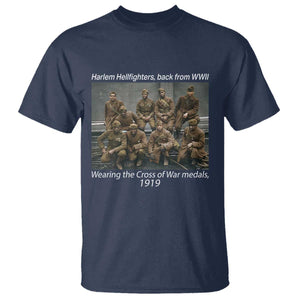 Harlem Hellfighters 1919 WWII Heroes T Shirt Cross of War Medal African American Black History - African Pride
