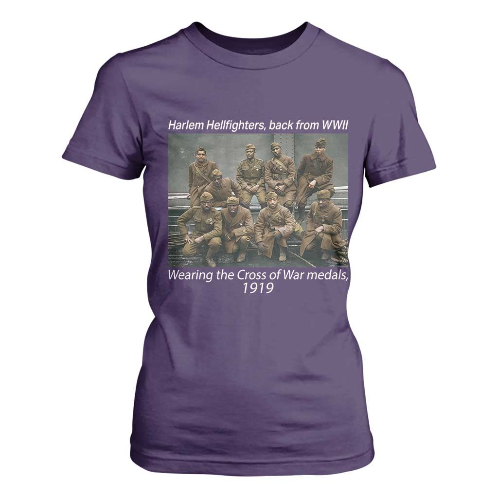 Harlem Hellfighters 1919 WWII Heroes T Shirt For Women Cross of War Medal African American Black History - African Pride