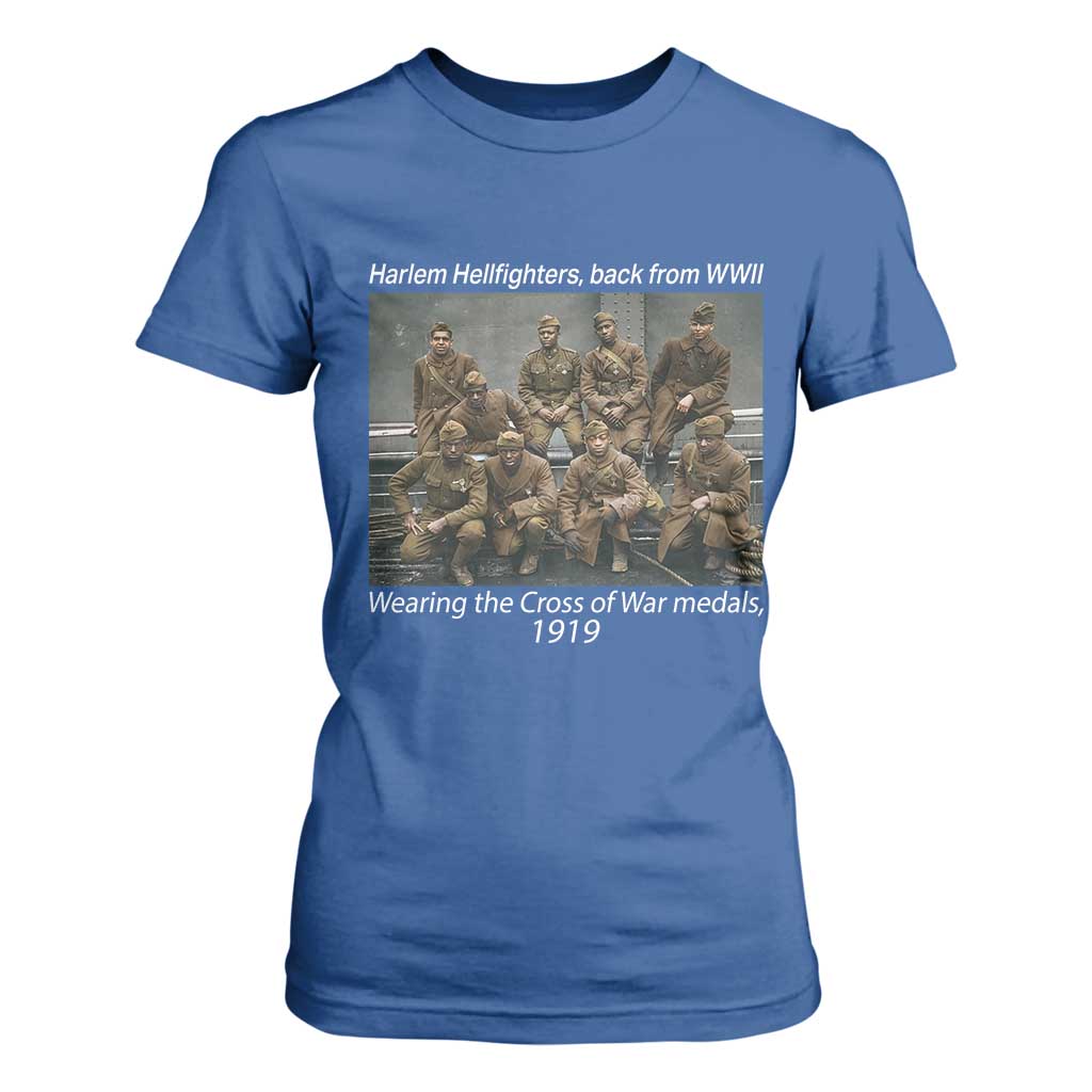 Harlem Hellfighters 1919 WWII Heroes T Shirt For Women Cross of War Medal African American Black History - African Pride