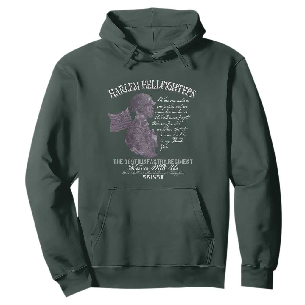 Harlem Hellfighters Tribute Hoodie 369th Infantry Regiment Military Soldiers Vintage - African Pride