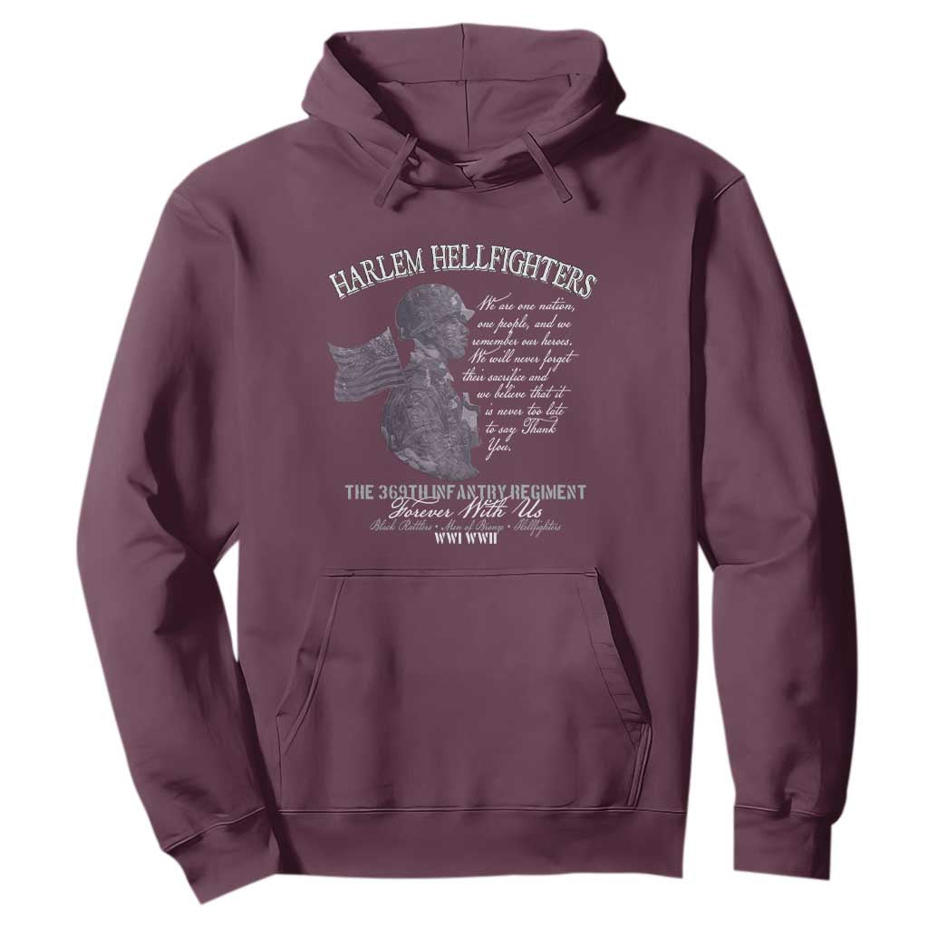 Harlem Hellfighters Tribute Hoodie 369th Infantry Regiment Military Soldiers Vintage - African Pride