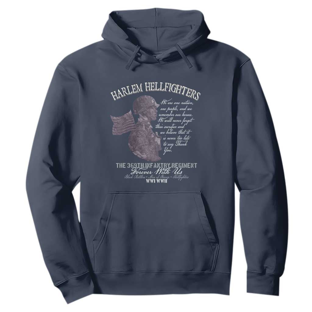 Harlem Hellfighters Tribute Hoodie 369th Infantry Regiment Military Soldiers Vintage - African Pride