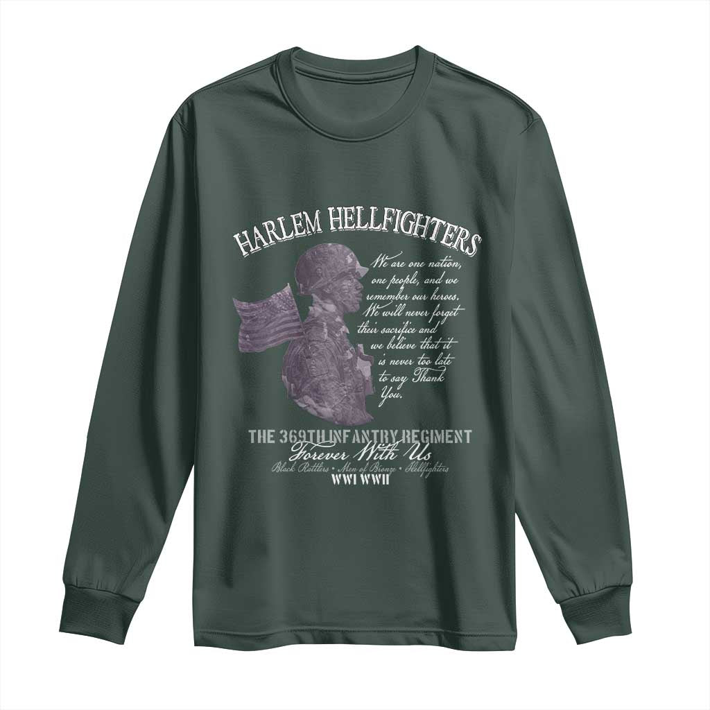 Harlem Hellfighters Tribute Long Sleeve Shirt 369th Infantry Regiment Military Soldiers Vintage - African Pride