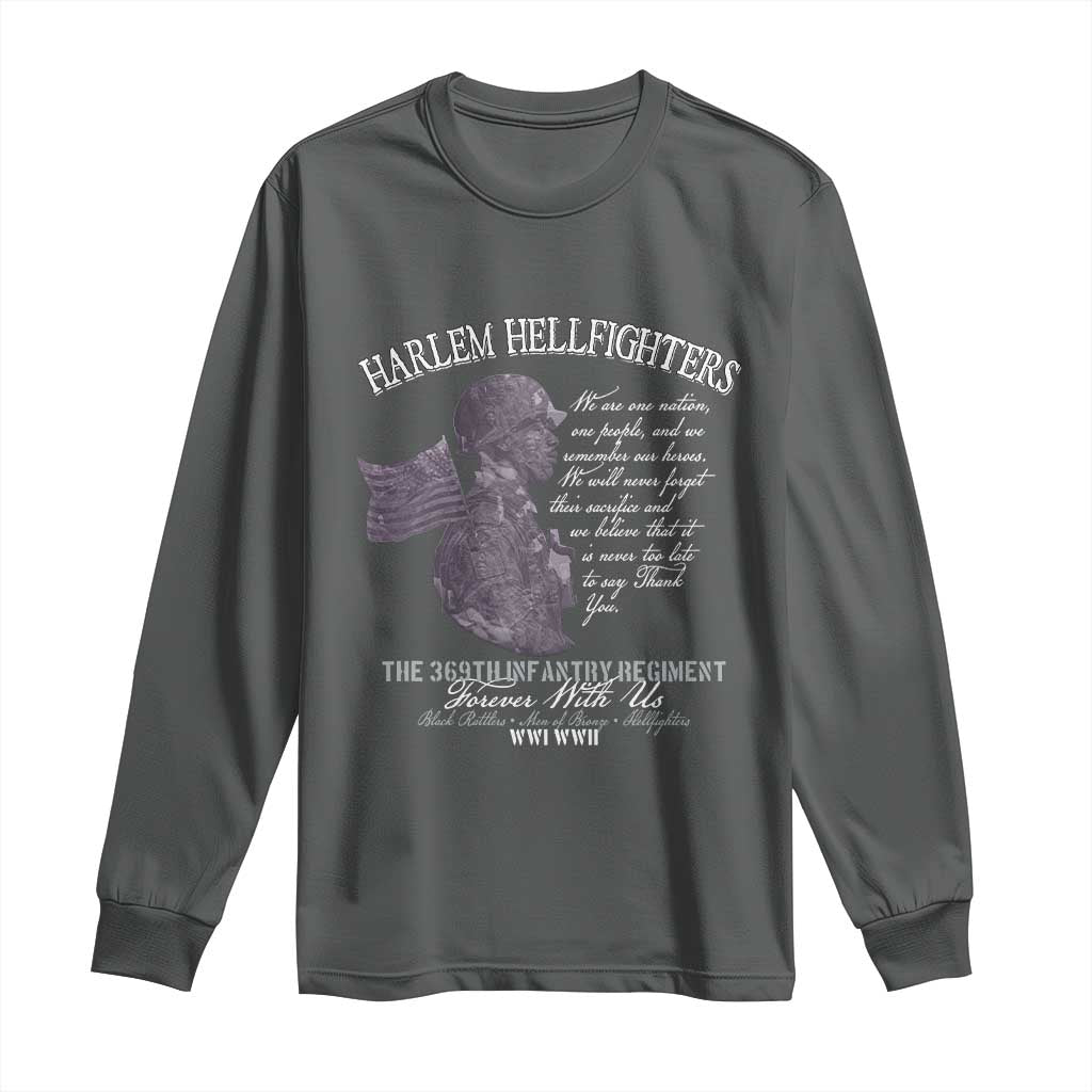 Harlem Hellfighters Tribute Long Sleeve Shirt 369th Infantry Regiment Military Soldiers Vintage - African Pride