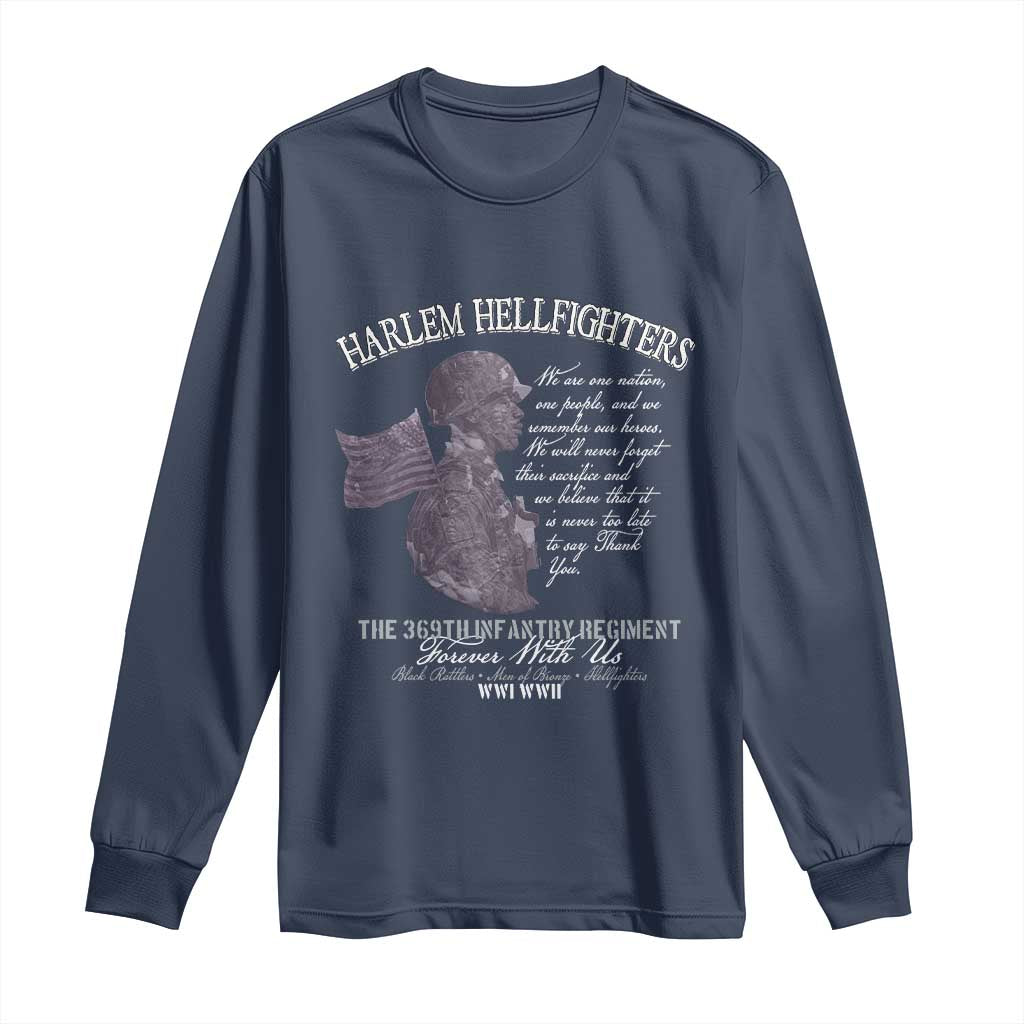 Harlem Hellfighters Tribute Long Sleeve Shirt 369th Infantry Regiment Military Soldiers Vintage - African Pride