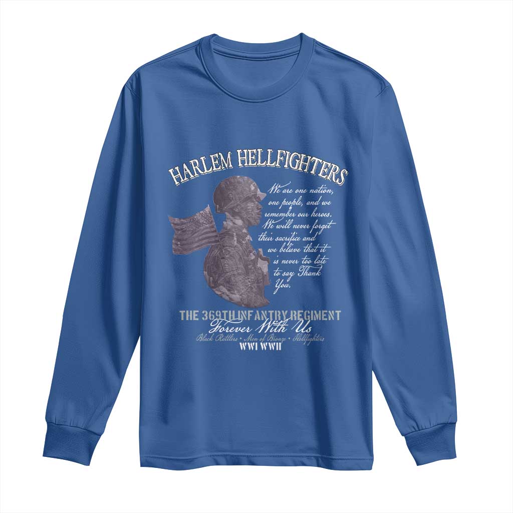 Harlem Hellfighters Tribute Long Sleeve Shirt 369th Infantry Regiment Military Soldiers Vintage - African Pride