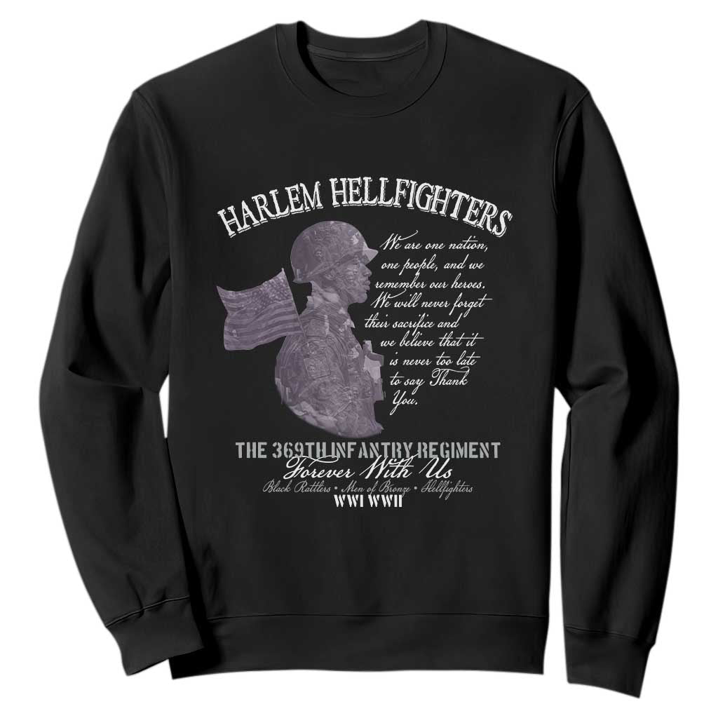 Harlem Hellfighters Tribute Sweatshirt 369th Infantry Regiment Military Soldiers Vintage - African Pride