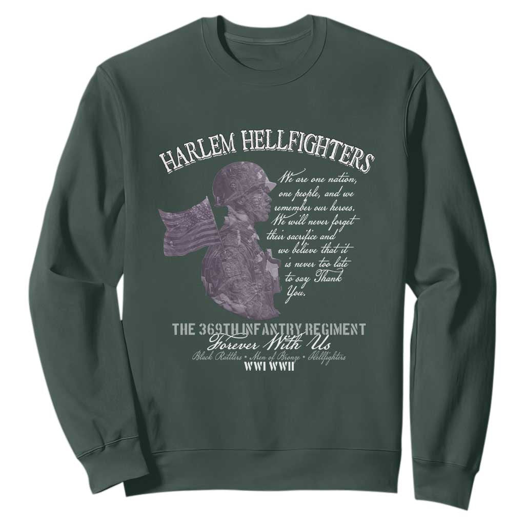 Harlem Hellfighters Tribute Sweatshirt 369th Infantry Regiment Military Soldiers Vintage - African Pride