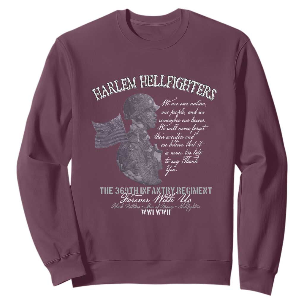 Harlem Hellfighters Tribute Sweatshirt 369th Infantry Regiment Military Soldiers Vintage - African Pride