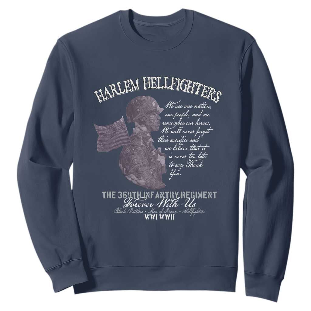 Harlem Hellfighters Tribute Sweatshirt 369th Infantry Regiment Military Soldiers Vintage - African Pride