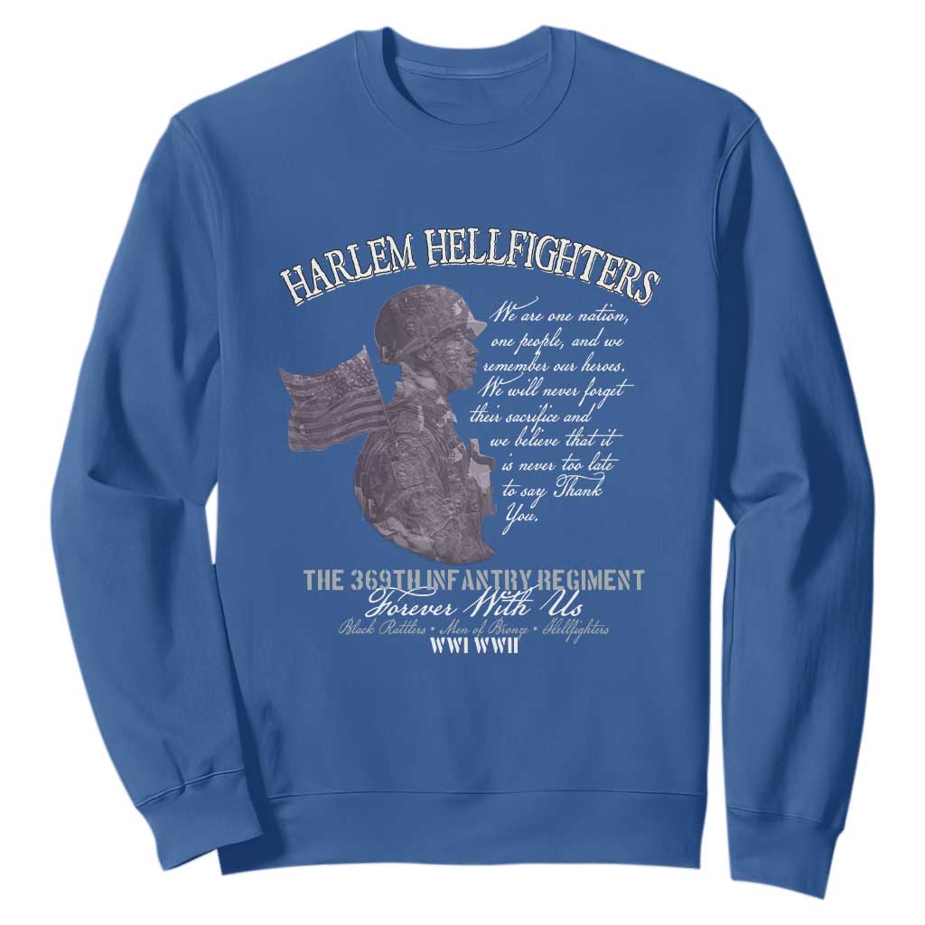 Harlem Hellfighters Tribute Sweatshirt 369th Infantry Regiment Military Soldiers Vintage - African Pride