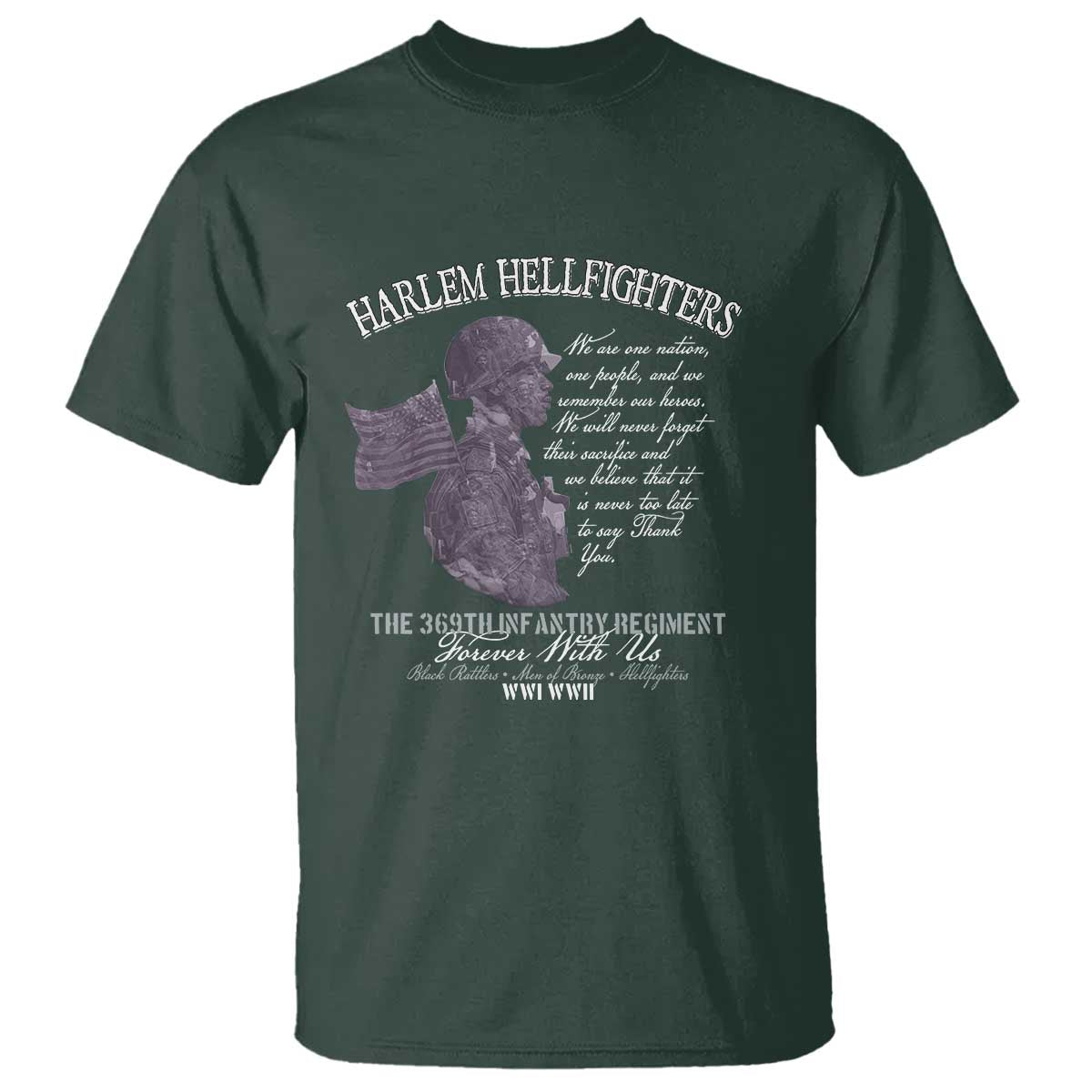 Harlem Hellfighters Tribute T Shirt 369th Infantry Regiment Military Soldiers Vintage - African Pride