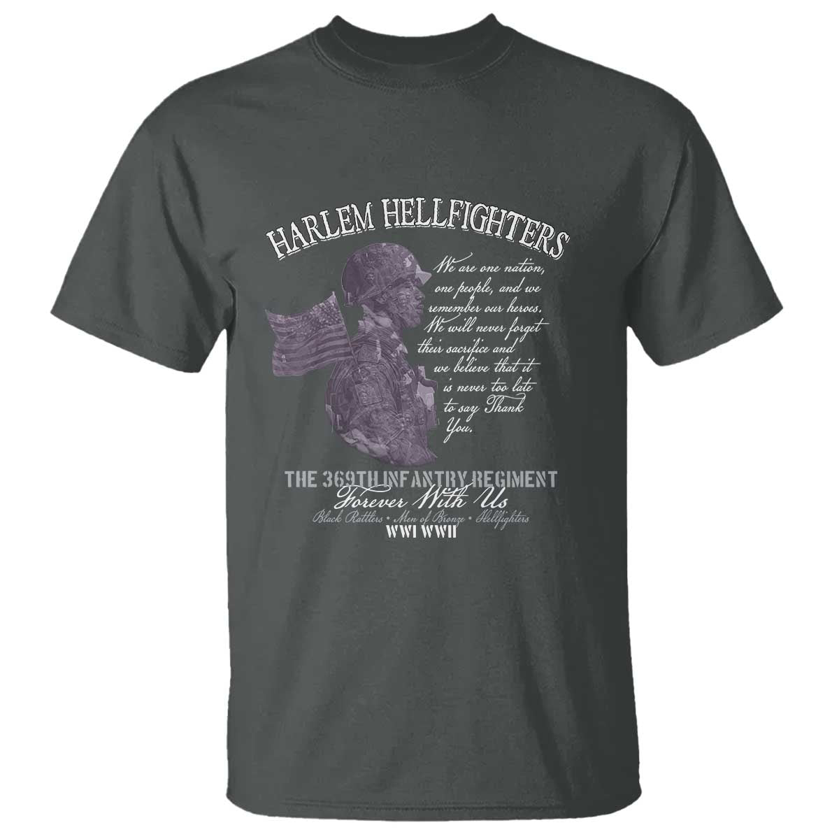 Harlem Hellfighters Tribute T Shirt 369th Infantry Regiment Military Soldiers Vintage - African Pride
