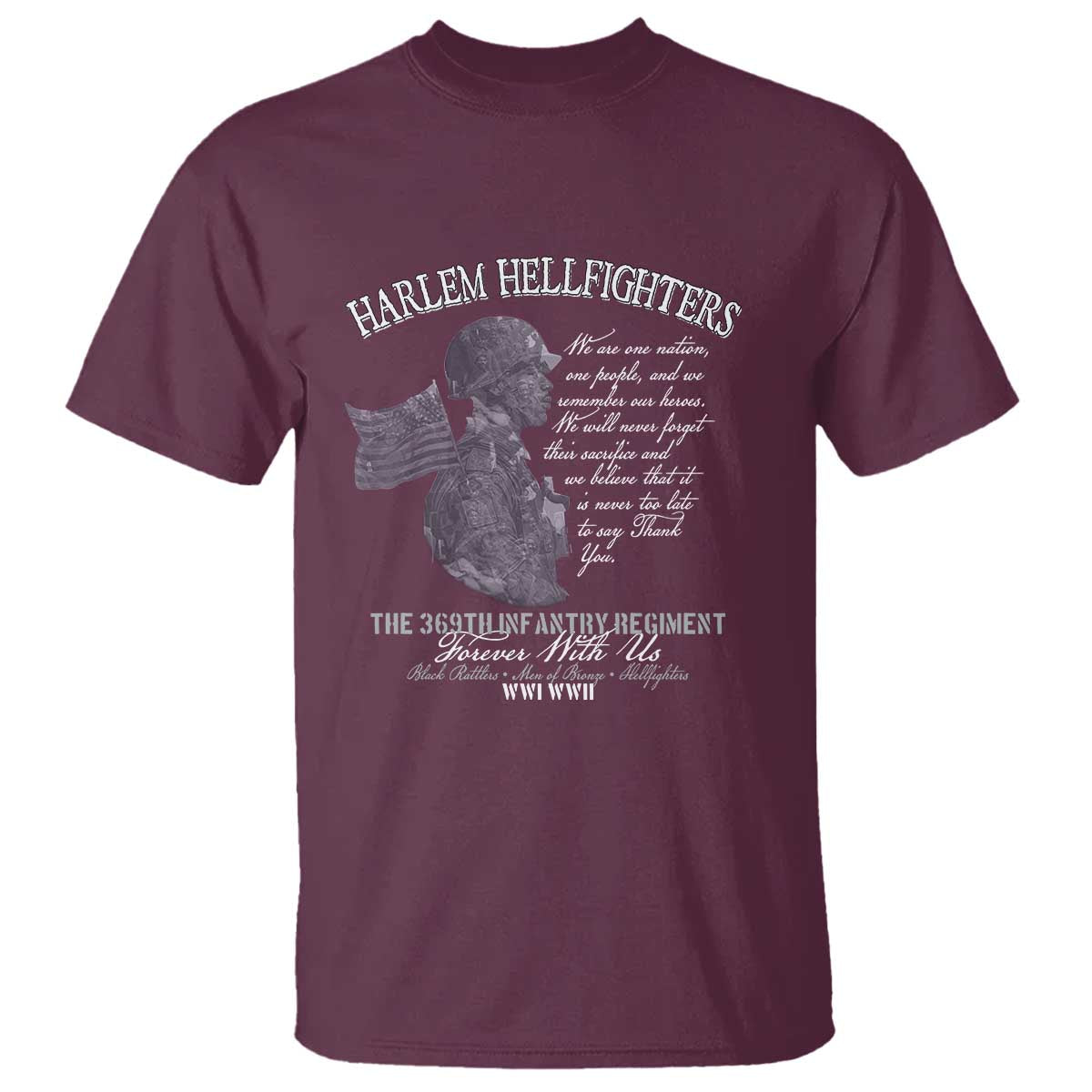 Harlem Hellfighters Tribute T Shirt 369th Infantry Regiment Military Soldiers Vintage - African Pride